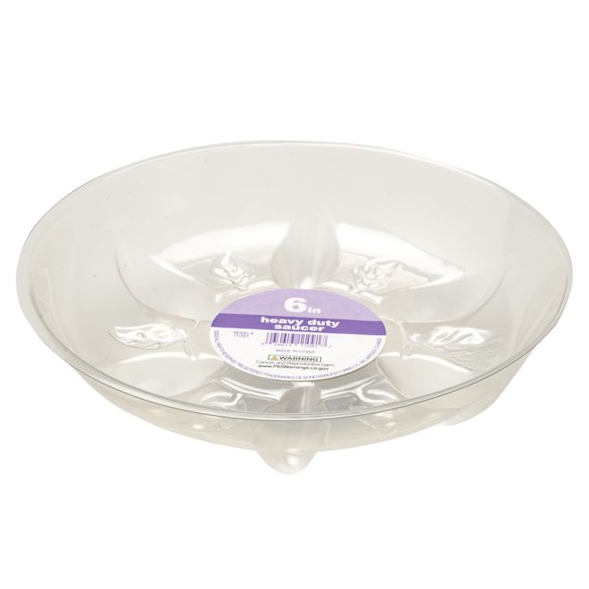 Miracle-Gro 6-in Clear Plastic Outdoor Heavy Duty Saucer