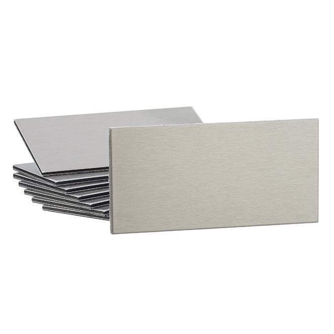 Aspect Peel and Stick Tiles - Stainless Steel Finish - For Backsplashes - 6-in L x 3-in W
