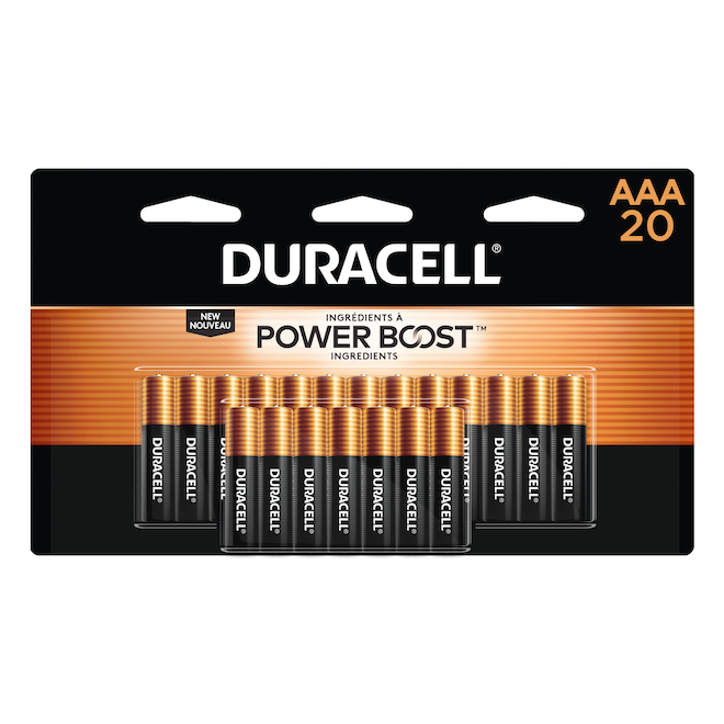 Piles alcalines AAA Power Boost par Duracell, paquet de 20 5013951