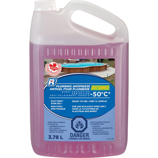 Recochem 3.78-L Salt Free Non-Toxic Glycol Plumbing Antifreeze - Burst Protection to -50 °C
