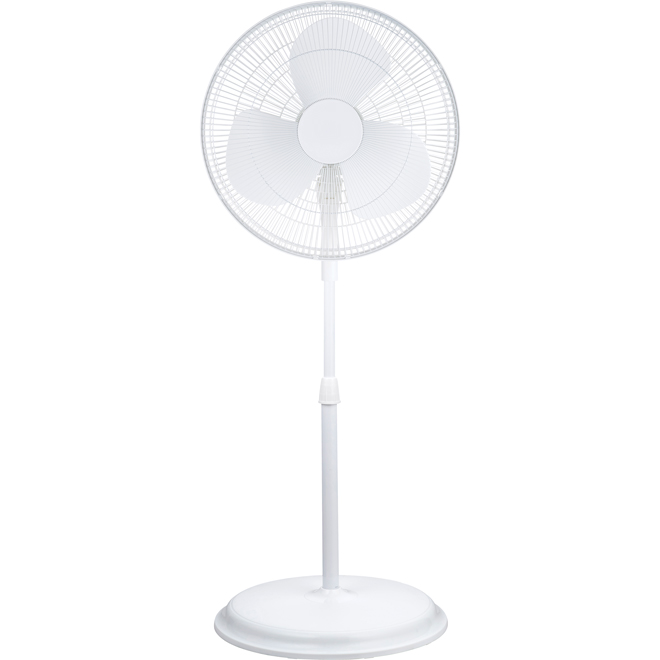 Utilitech 16-In 3-Speed White Tilting and Oscillating Stand Fan