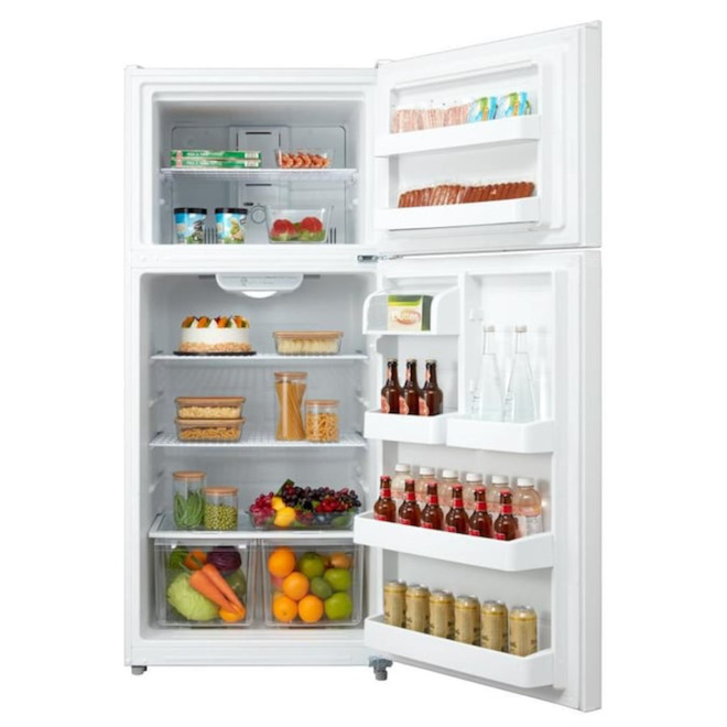 Midea 18 cu ft White Upper-Freezer Refrigerator MRT18S2AWW | Réno-Dépôt