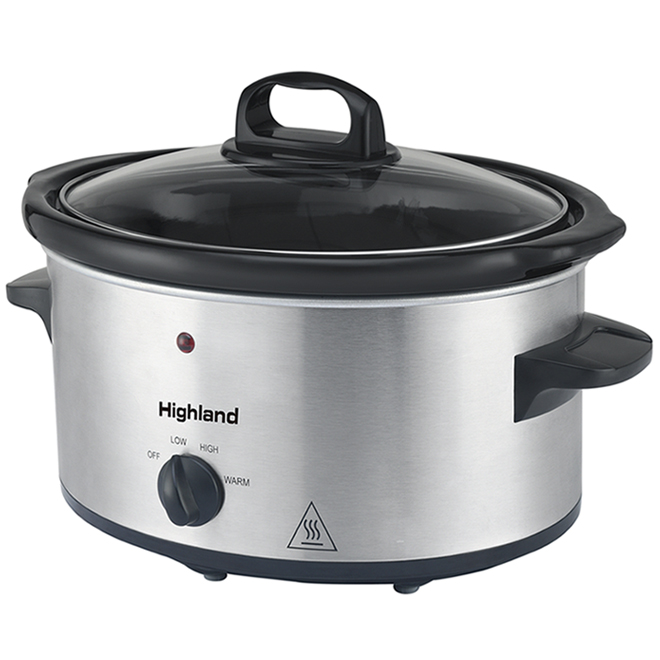 Highland 3.5-Quart Stainless Steel Oval 3-Vessel Slow Cooker in