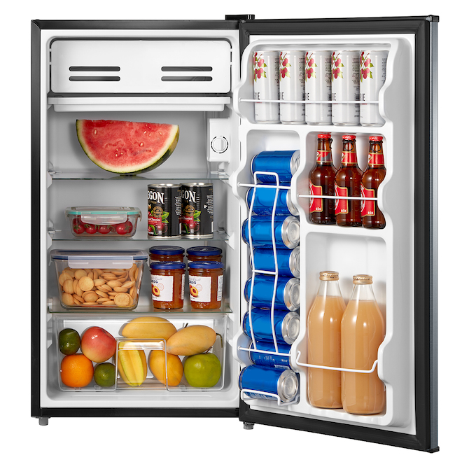 GE GDE03GLKLB Double Door Compact Refrigerator - 18.6 - 3.1 cu ft - Stainless Steel
