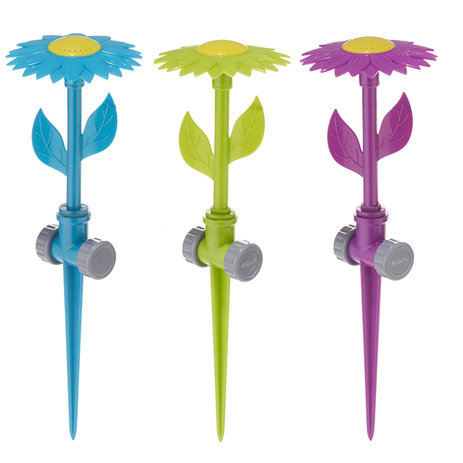 Bloom Sunflower Garden Stake Sprinkler Assorted Réno Dépôt Sunflower Garden Stake Sprinkler Assorted