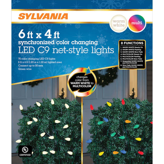 Sylvania 4ft x 6ft Warm White Color Changing LED Christmas Net Light V46061C02 RénoDépôt