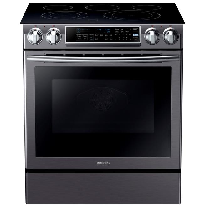 Samsung Slide In Electric Convection Range 5 8 Cu Ft Slide In Electric Convection Range