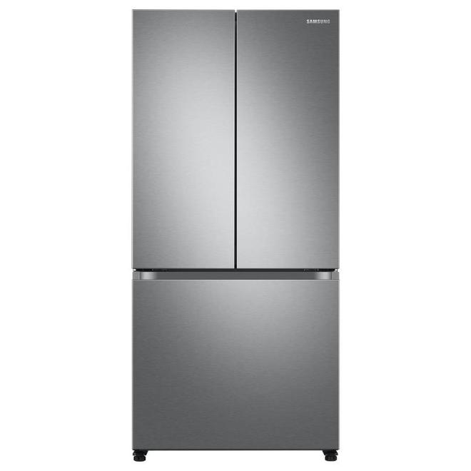 Réfrigérateur à portes françaises avec machine à glaçons, Samsung, 18 pcu, acier inoxydable