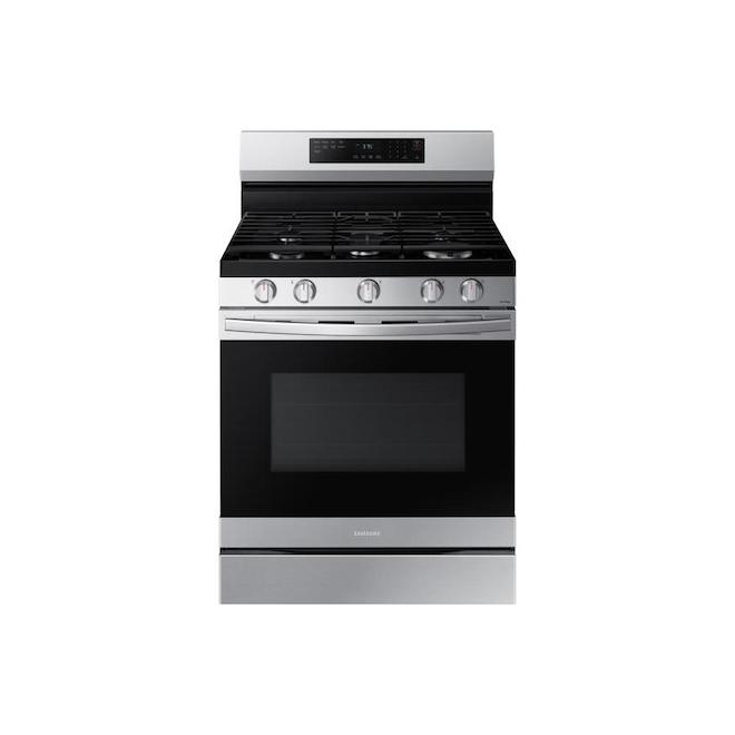 Cuisinière Au Gaz Autoportante Samsung Avec Brûleur Double De 18 000 Btu Et  Friture À Air, 30 Po, Acier Inoxydable Nx60A6511Ss/Aa | Réno-Dépôt