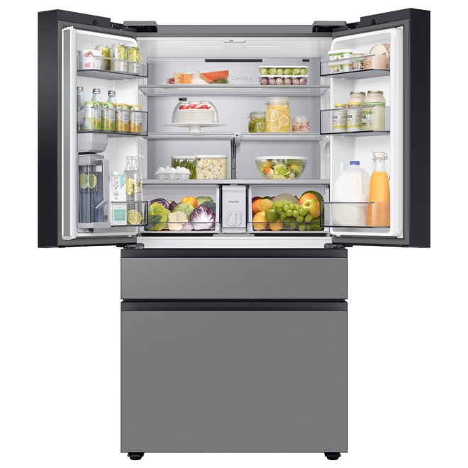 Samsung Bespoke 28.9-cu. ft. 4-Door Standard-Depth (Fingerprint ...