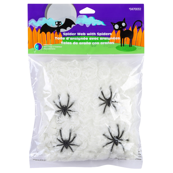 Spider Web with 4 Spiders - 2 oz