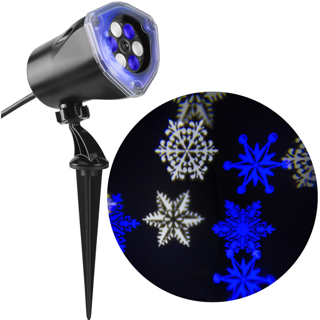 LIGHTSHOW Projecteur laser, flocons de neige, blanc/bleu 12863