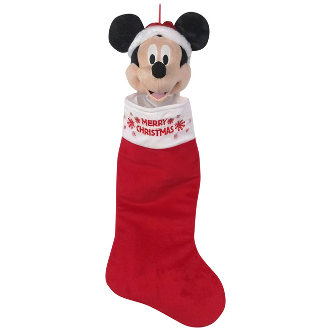 Bas de Noël Mickey Mouse, Disney, peluche et mousse, 21 po, rouge 118580
