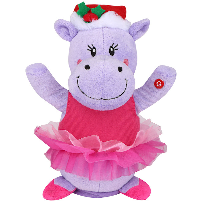 singing christmas hippo plush