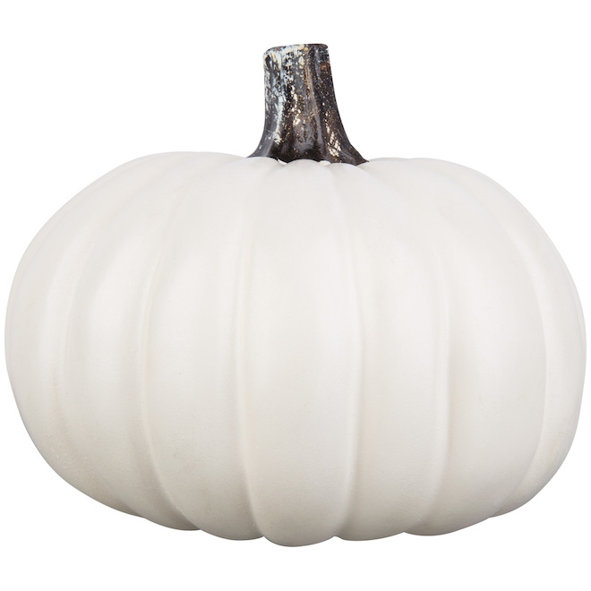 Holiday Living Plastic Fall Craft Pumpkin White 9-in
