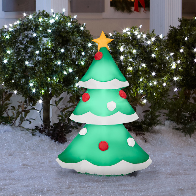 GEMMY Airblown Inflatable Lighted Christmas Tree 3.5ft 117912 Réno