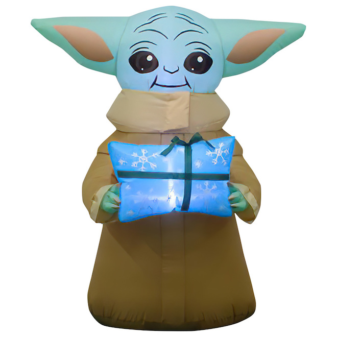 Star Wars Airblown Inflatable Lighted Yoda with Gift - 3.5-ft