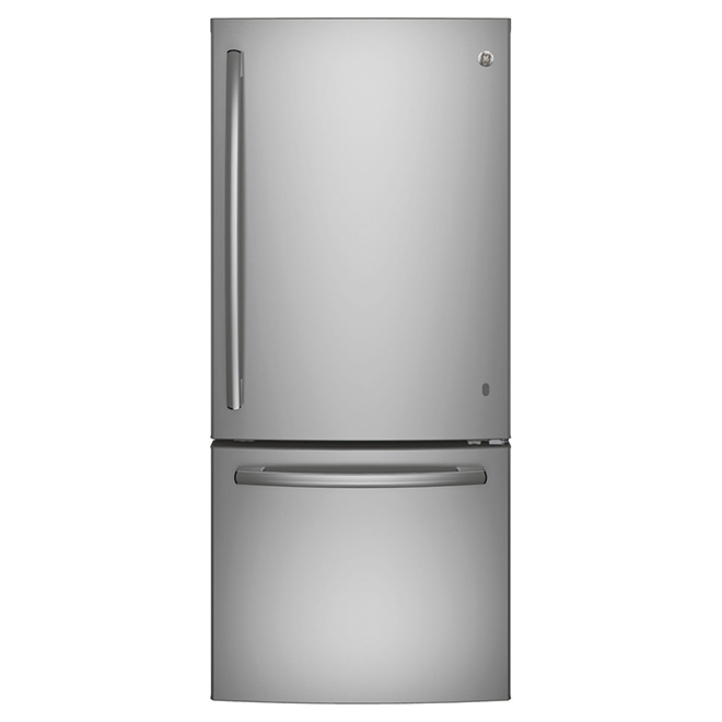 Réfrigérateur congélateur inférieur GE, 30 po, 20,9 pi³, acier inoxydable