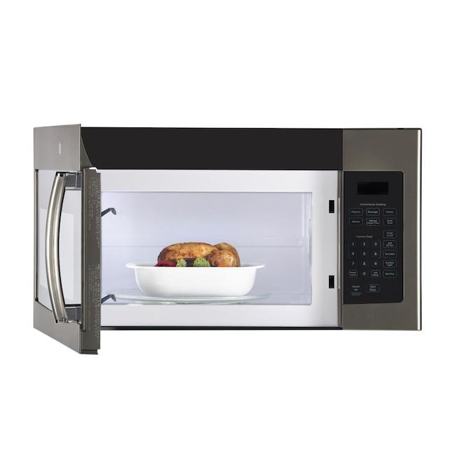 Four à microondes avec hotte intégrée GE, 1000 W, 1,6 pi³, ardoise JVM1635SLJC RénoDépôt
