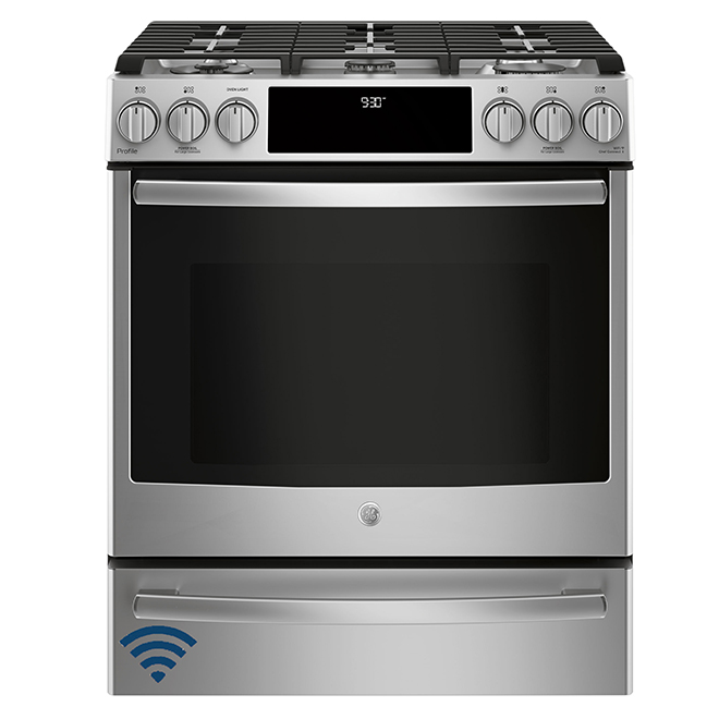 Ge Profile Slide In Gas Range 30 5 6 Cu Ft Stainless Steel Ge Profile Slide In Gas Range 30 5