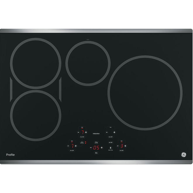 Surface De Cuisson à Induction Avec élément Pont Ge Profile 30 Po Acier Inoxydable Noir 7412