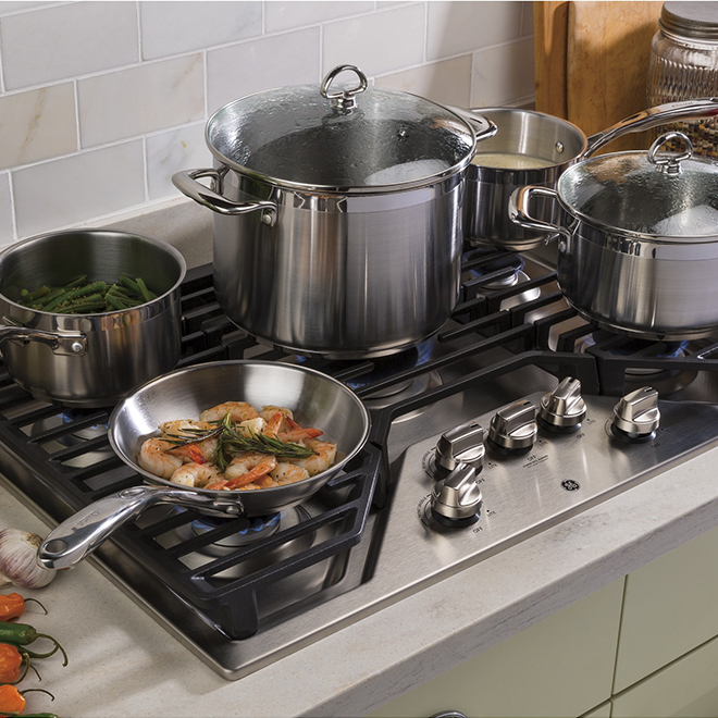 GE Gas Cooktop 5 Burners 30in 15,000 BTU Stainless Steel