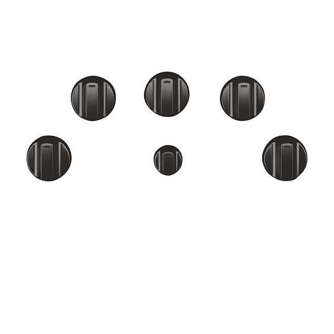 GE Café Cooktop Control Knobs - Black Stainless Steel - 6-Pieces