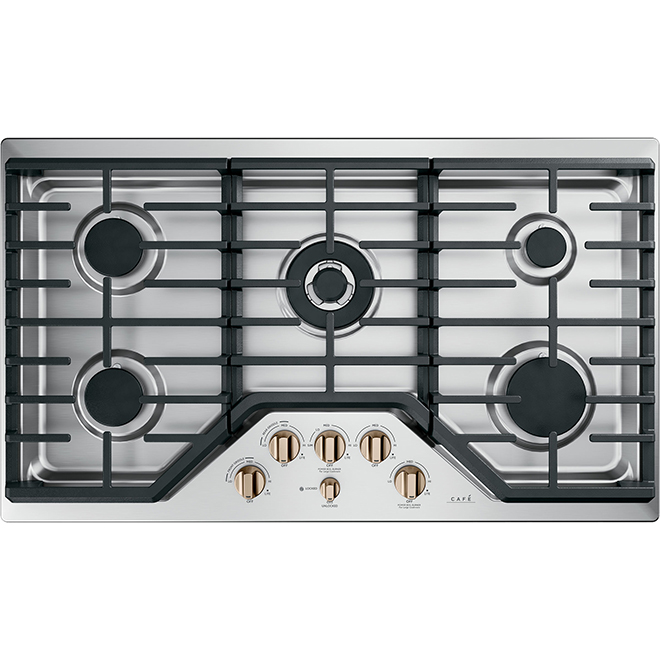 Cafe Ge Cafe Gas Cooktop 5 Burners 36 Bronze Stainless Steel