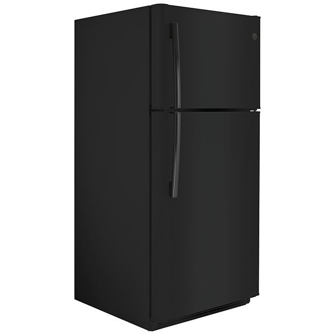 Réfrigérateur à congélateur supérieur GE, 30 po, 18,02 pi³, noir