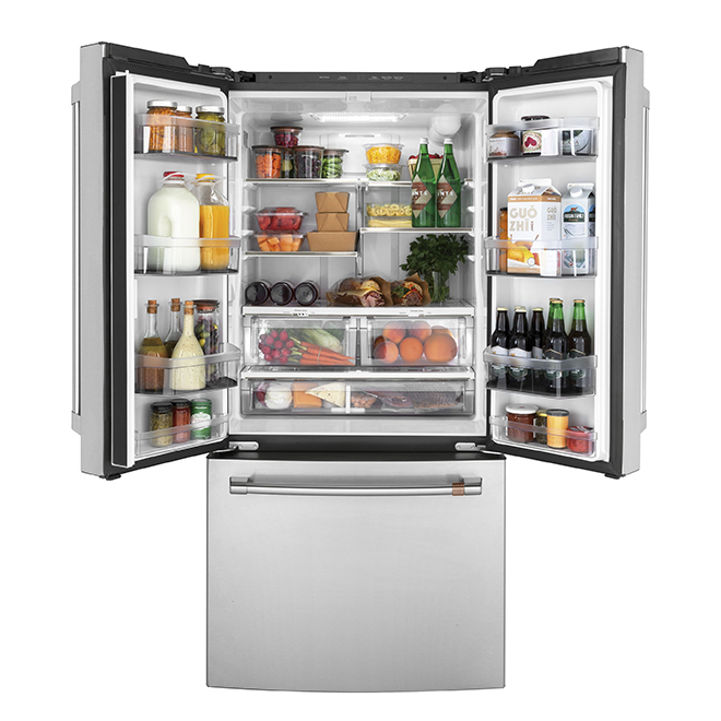 CAFE Réfrigérateur Café(MC) GE à portes françaises, 18,6 pi³, inox