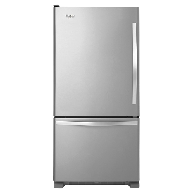 Whirlpool Bottom-Freezer Refrigerator - 30-in - 19-cu ft - Stainless Steel