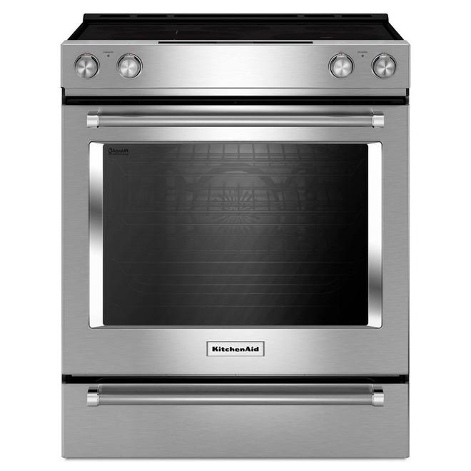 KitchenAid 6.4-Ft³ Self-Cleaning Oven Convection 5-Element Built-in 30-in Electric Range Stainless Steel