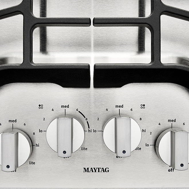 Maytag 30'' 4Burner 15000 BTU Gas Cooktop with Power Burner MGC7430DS