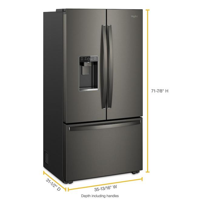 WHIRLPOOL CounterDepth Refrigerator 36" 24 cu. ft. Black