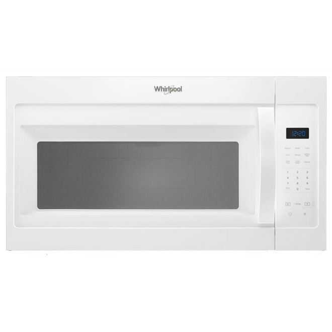 Whirlpool 1.7-F³ 900 W  Over-the-Range Microwave 300 PCM Recirculating Air Left Swing White