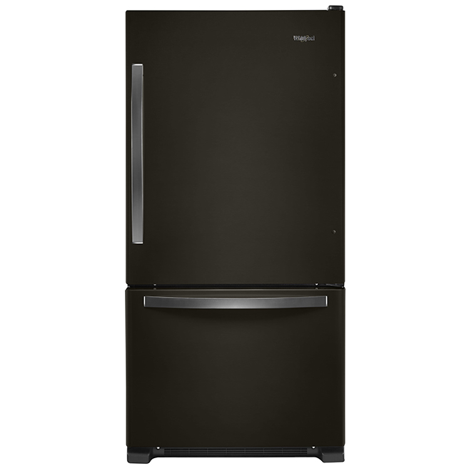 Réfrigérateur Whirlpool de 33 po à congélateur inférieur, 22,1 pi³, acier  inoxydable noir