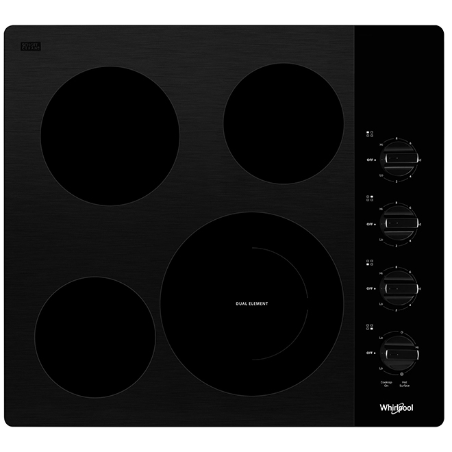 Whirlpool Tm Ceramic Glass Cooktop 4 Elements 24 Black