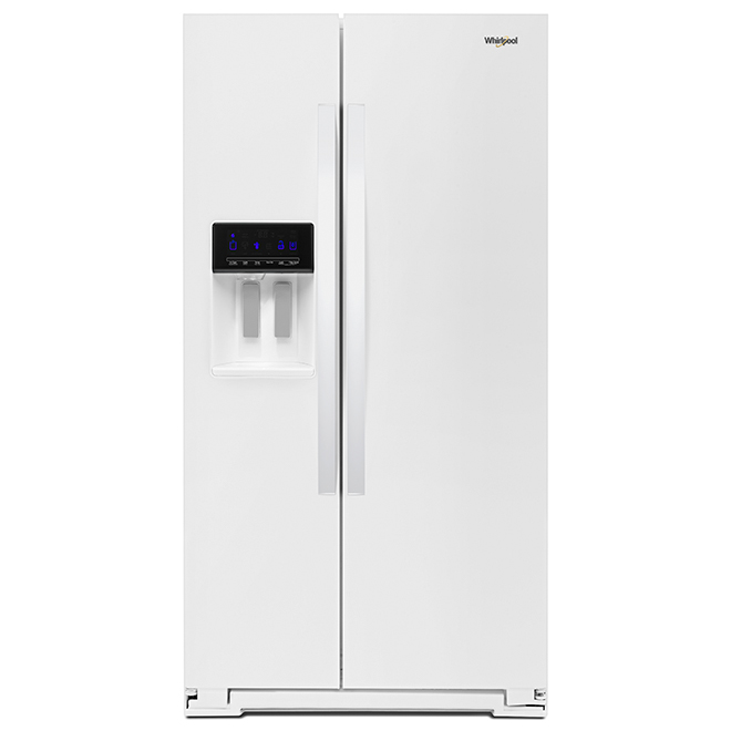 Réfrigérateur avec portes côte-à-côte et machine à glaçons par