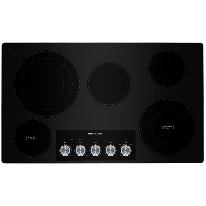 KitchenAid Electric Cooktop - 36-in - Black/Stainless Steel