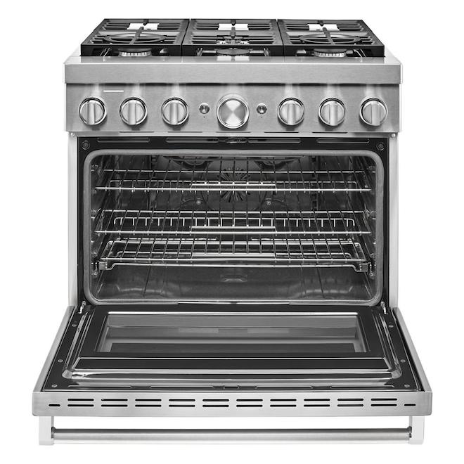 KUCHT 48-in 7 Burners Silver Convection Oven/Freestanding Double