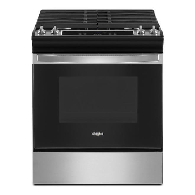 Whirlpool Stainless Steel 5-cu ft Slide-in Gas Range - Self-Cleaning ...