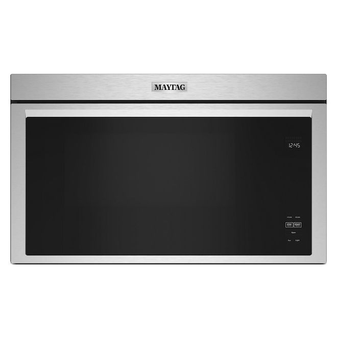 Maytag 30-In Smudge-Free Stainless Steel 1.1-Ft³ Recirculating Vent Over-the-Range Microwave Oven