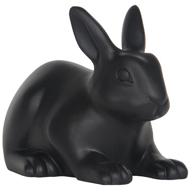 Rabbit Ficonstone Garden Statue - 8.5 - Matte Black MK