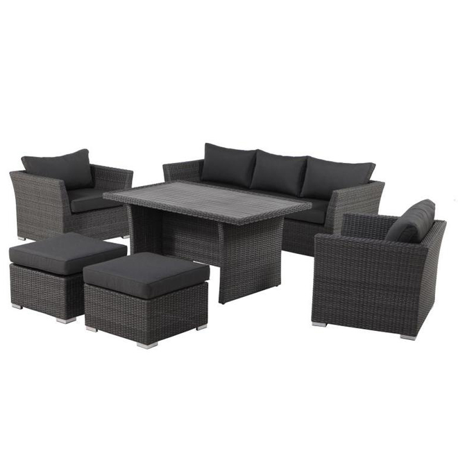 Allen And Roth Patio Conversation Set Prescott Black Grey 6 Réno Dépot