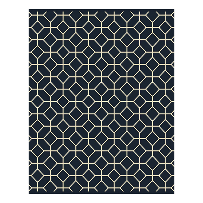 Tapis intérieur/extérieur Kirkwood par Bazik à motif géométrique 8 x 10 pi bleu marine