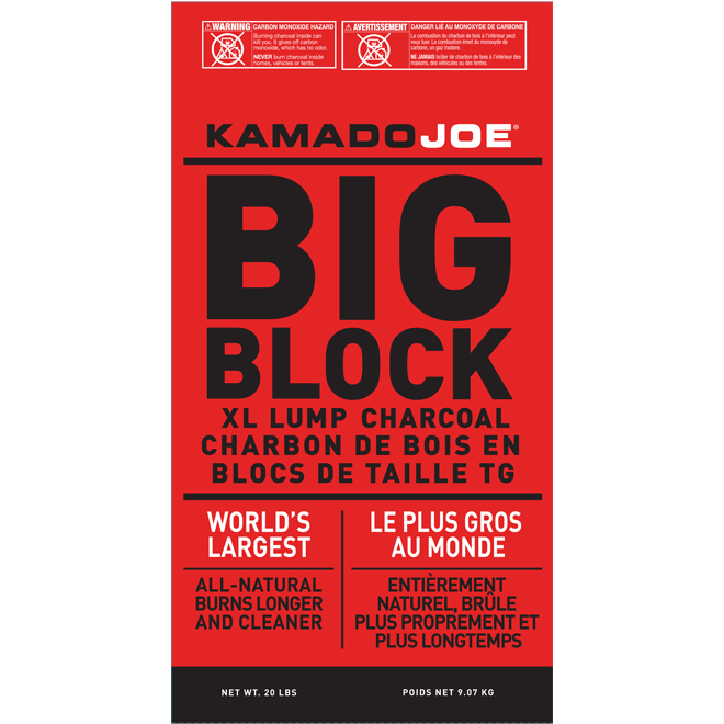 Charbons de bois Kamado Joe, gros morceaux, sac de 20 lb