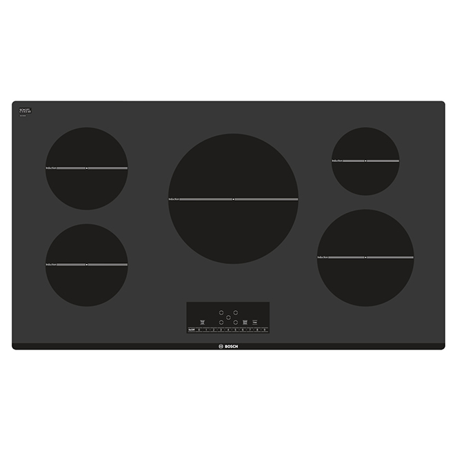 Bosch 500 Series Induction Cooktop 37 in Black 5 Elements