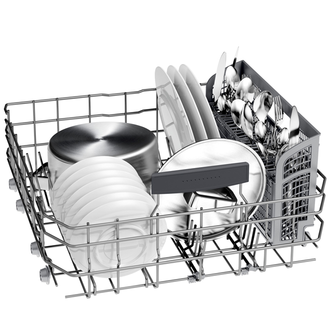 Lavevaisselle encastré Bosch Série 800 avec Home Connect, 24 po, acier