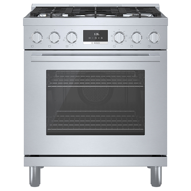 Bosch Dual Fuel Freestanding Range 800 Series 5 Burners 30in