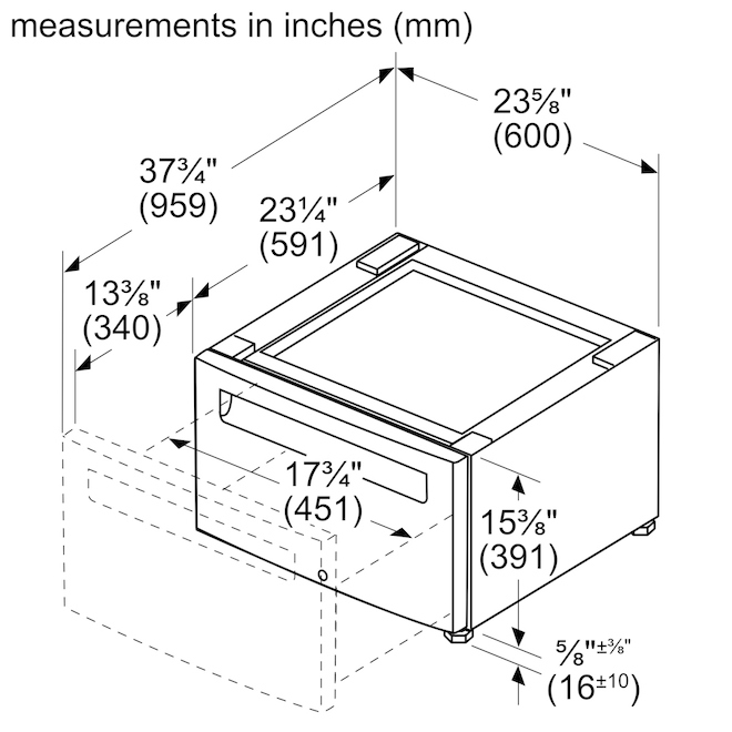 Bosch 24in Compact Dryer Pedestal White WTZPW20D RénoDépôt